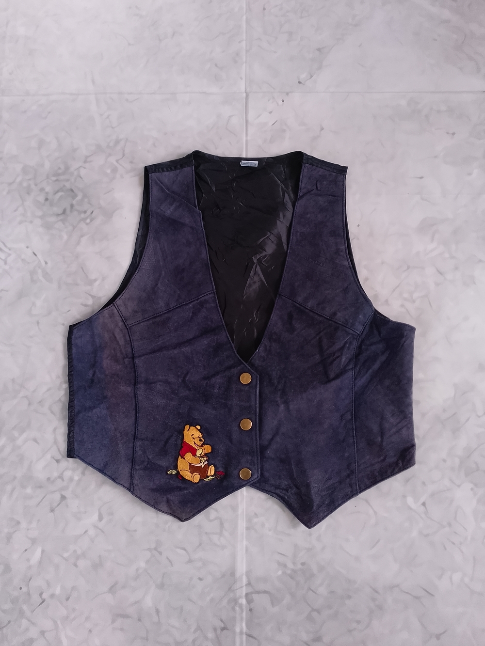 Vintage 90s Disney Winnie The Pooh Suede Vest